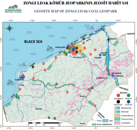 Zonguldak Kömür Jeoparkı Jeosit Haritası