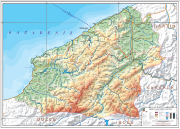 Zonguldak Fiziki İl Haritası